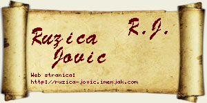 Ružica Jović vizit kartica